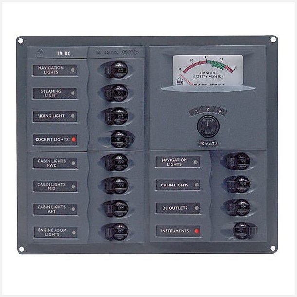 BEP El-panel 902A med 12 kontakter, 12V