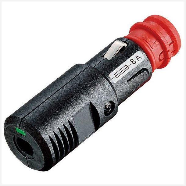 Universalstik 12/24V med 8Amp sikring &amp; led