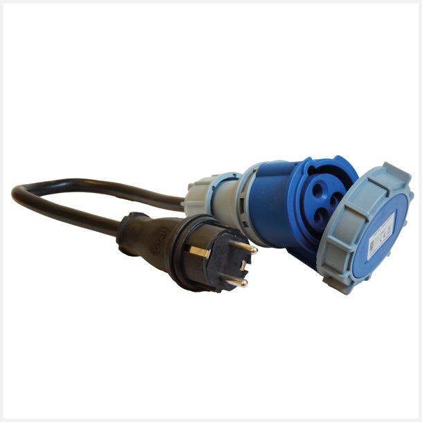 1852 CEE 220V hun IP67 til Schuko han - 2.5mm2 kabel 0,5M
