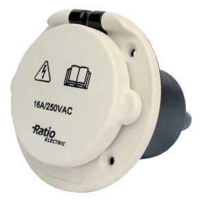 Ratio Landstrmstik med lg plast hvid 16 amp