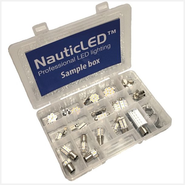 Nauticled sample box med 36 led-prer og adapter