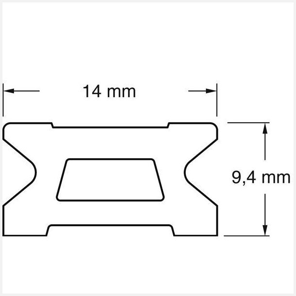 Ronstan Skdeskinne 14mm 2m serie 14