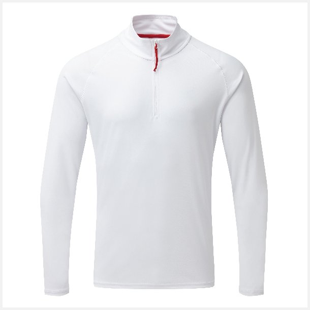 Gill UV009 Langrmet zip T-shirt men's UV50+ hvid, str L