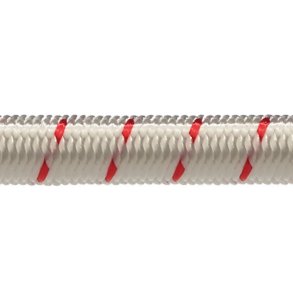 Robline elastik snor, 5mm Hvid/R�d  - 1 mtr