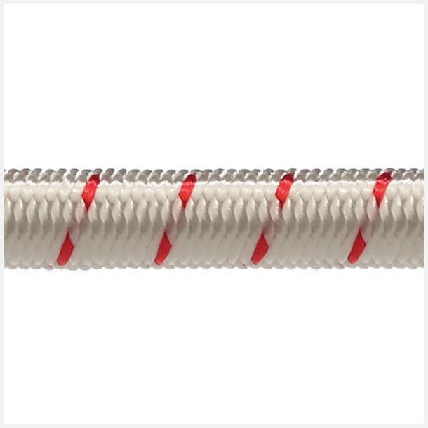 Robline elastik snor, 3mm Hvid/R�d  - 1 mtr