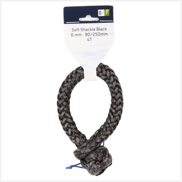 1852 Soft tovsj�kel 6mm Sort 90/250mm 4T