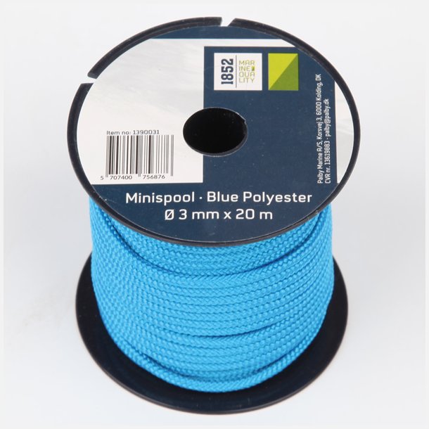1852 Minirulle bl� Polyester �3mm x 20m
