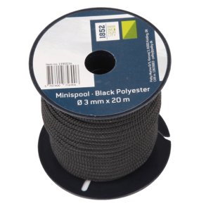 1852 Minirulle sort Polyester �3mm x 20m