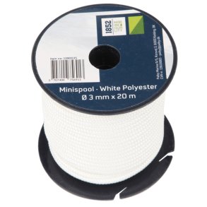 1852 Minirulle hvid Polyester �3mm x 20m