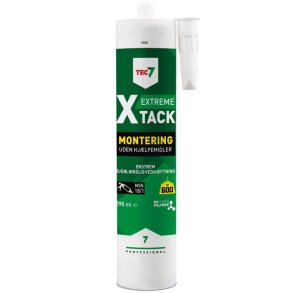 TEC7 X-Tack 290 ml Hvid – hurtig og strk lim til konstruktion og vedhftning