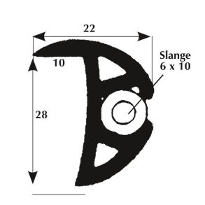 Fenderliste med lbe 25mm sort, 50m rulle