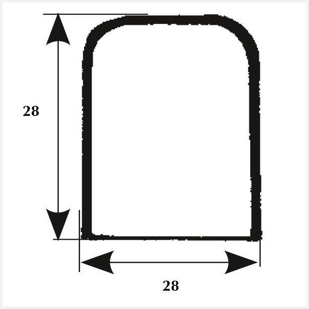 Midterstykke b=28 l=80 h=28mm