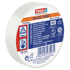 Tesa Isoleringstape hvid 20 m x19mm