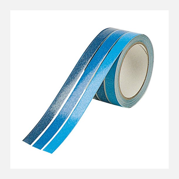 Dekotape med 3 striber 50mm, 3 bl farver