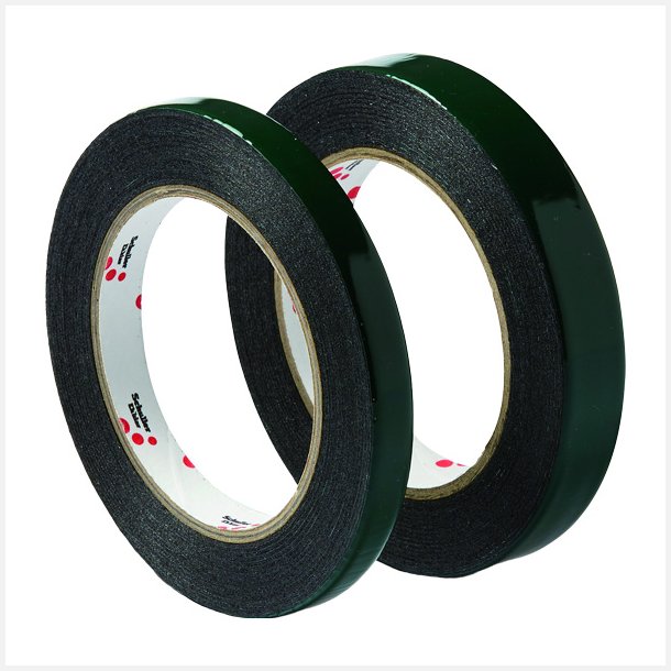 Dobbeltklbende tape udendrs sort, 19mm