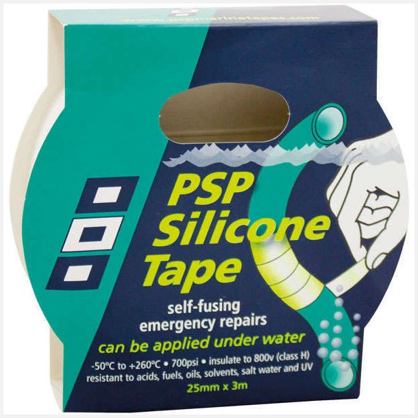 PSP Silikone tape 25mm, Sort