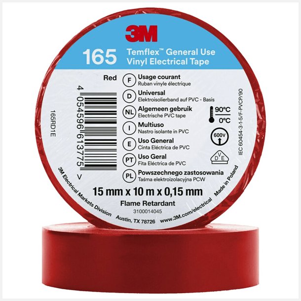 3M isolerbnd 165 15mm, rd