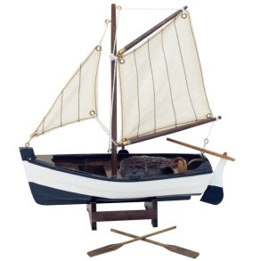 Modelsejlskib med �re 22x22 cm