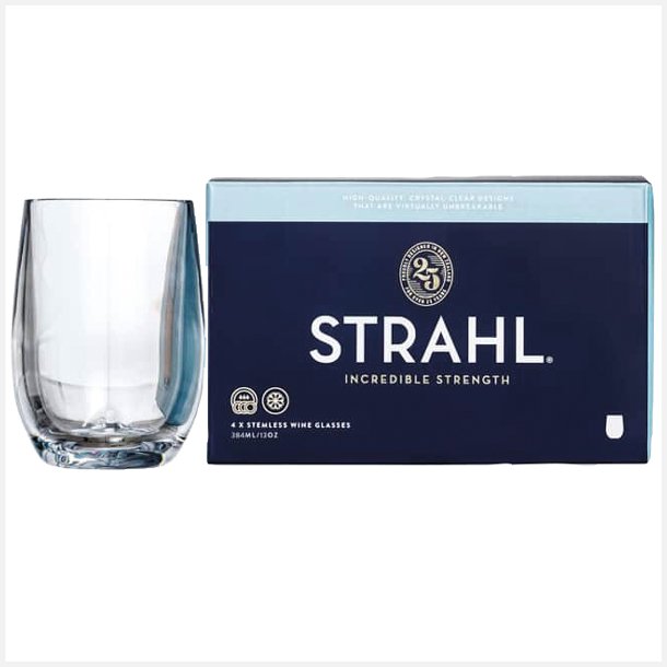 Strahl Vinglas uden stilk Polycarbonat 384 ml. 4stk i gave�ske