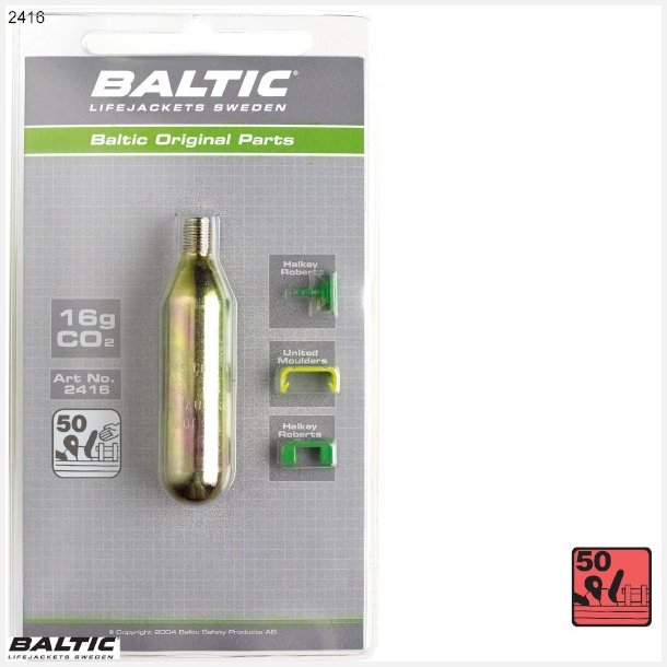 16g CO2 Cylinder m. clips - BALTIC 2416