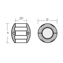 1852 Zink Akselanode 35mm aksel