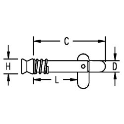 Ronstan Splitbolt med knkls 6,4x25.4mm