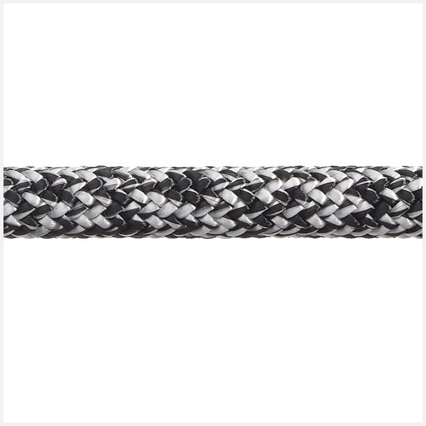 Robline Admiral 7000 Dyneema fald 10 mm sort hvid p� meterm�l