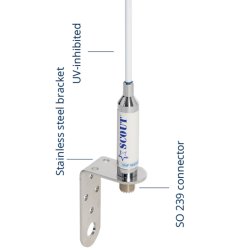 Scout KM-3F VHF glasfiber antenne 0,9m med aluminium vinkel beslag