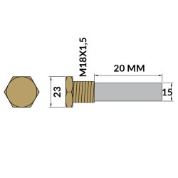 Tecnoseal Yanmar motorzink komplet 20x15mm M18x1,5