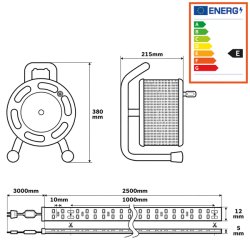 1852 Arbejdslys LED strip p� trommel 25m