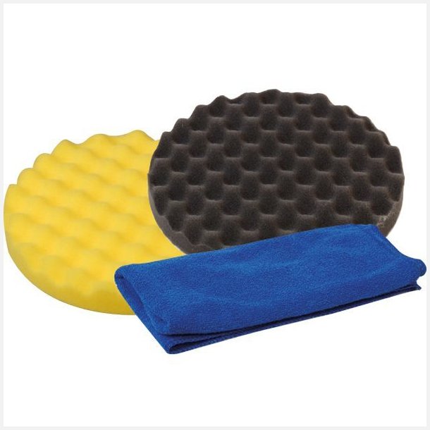 1852 poleringskit, rubbing &amp; voks ronddel + microfiber klud