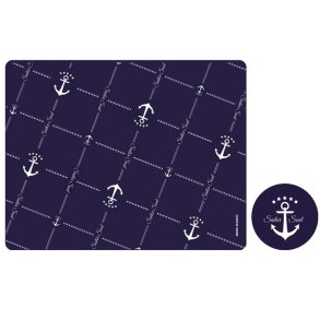 MB Sailor PVC D�kkeserviet og drikkebrik 6 stk 45 x 30 cm