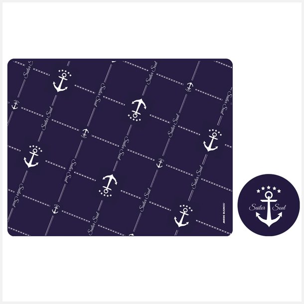 MB Sailor PVC D�kkeserviet og drikkebrik 6 stk 45 x 30 cm