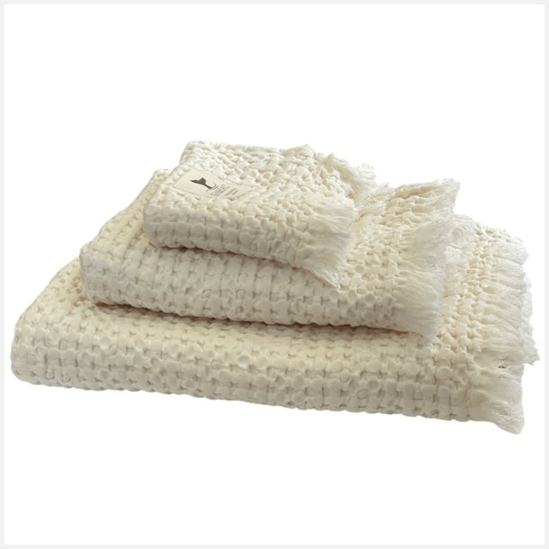 MB SEA &SALT H�ndkl�der Vaflet Ecru 3 stk 30x50 - 50x100 - 70x140 cm